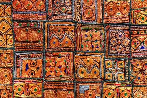 拉贾斯坦邦，亚洲的印度拼凑而成地毯 — 图库照片