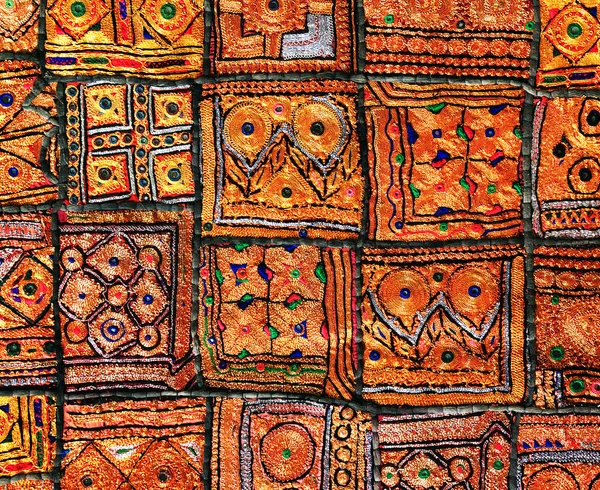 Indian patchwork carpet in Rajasthan, Asia — Stock Photo, Image