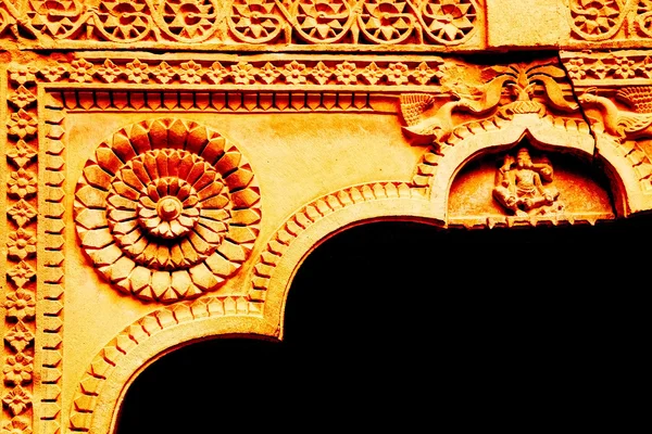 Detalhe arquitetônico do Palácio Mandir, Jaisalmer, Índia, Ásia — Fotografia de Stock