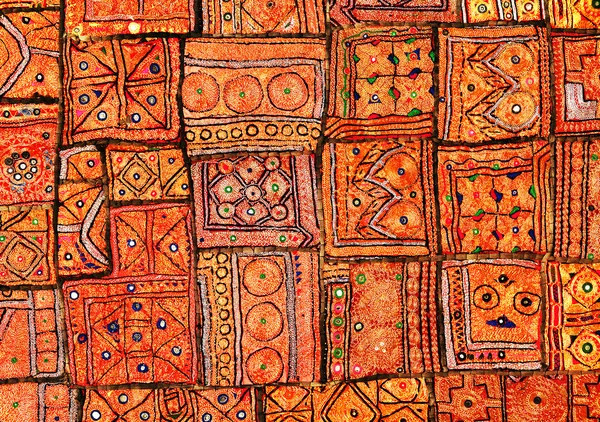 Indian patchwork carpet in Rajasthan, Asia — Stock Photo, Image