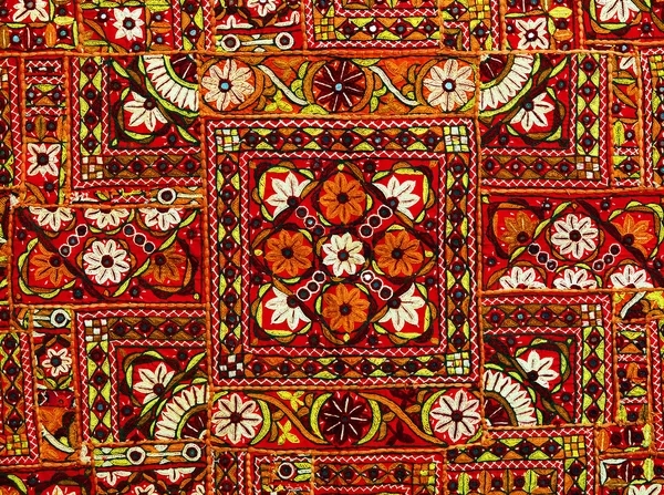 Indian patchwork carpet in Rajasthan, Asia — Stock Photo, Image