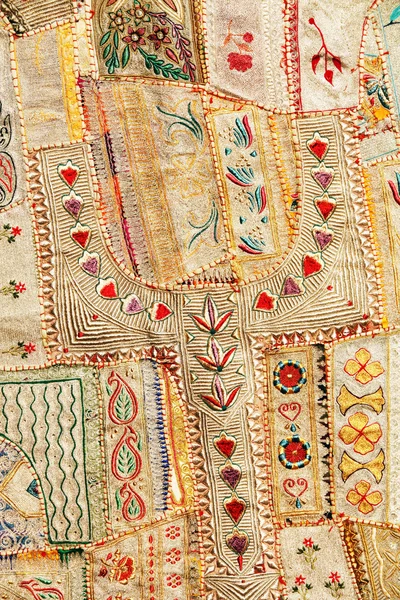 Indian patchwork carpet in Rajasthan, Asia — Stock Photo, Image