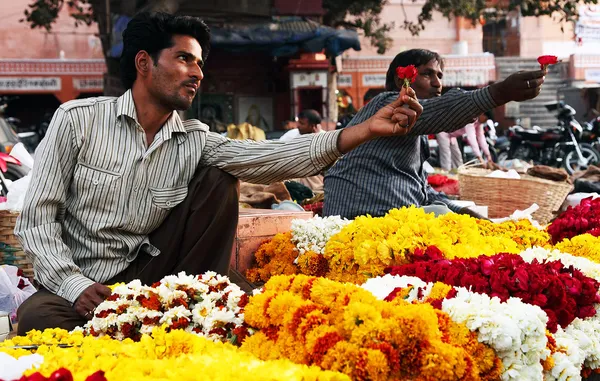 Blumenmarkt in Indien — Stockfoto