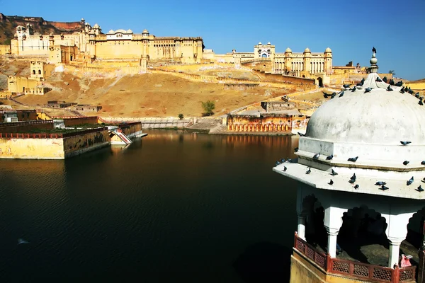 Jantarová pevnost v Jaipuru, rajasthan, Indie — Stock fotografie