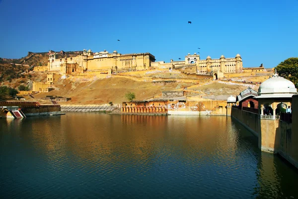 Jantarová pevnost v Jaipuru, rajasthan, Indie — Stock fotografie