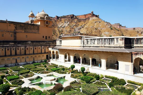 Jantarová pevnost v Jaipuru, rajasthan, Indie — Stock fotografie