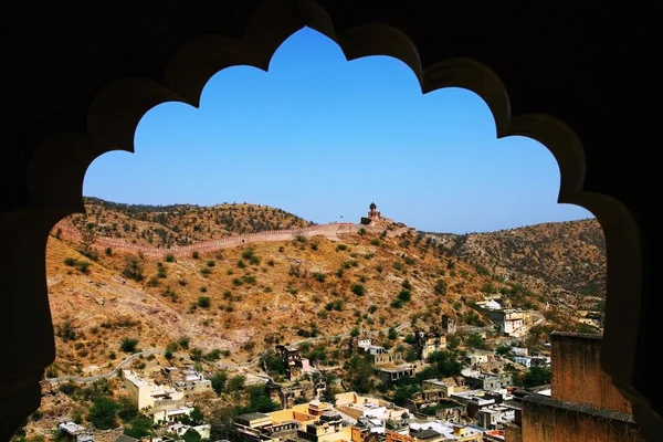 Dettaglio architettonico di Amber Fort a Jaipur, Rajasthan, India — Foto Stock