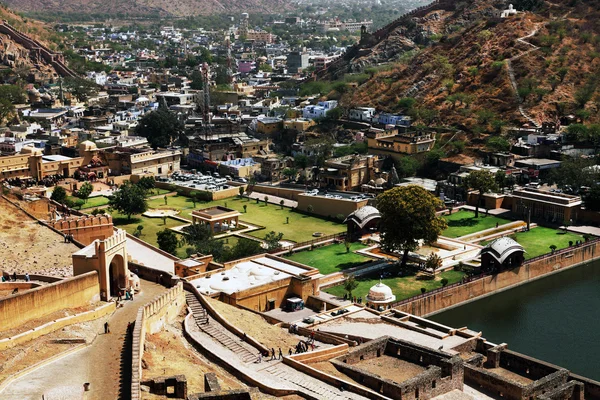 Architektonisches Detail der Bernstein-Festung in Jaipur, Rajasthan, Indien — Stockfoto