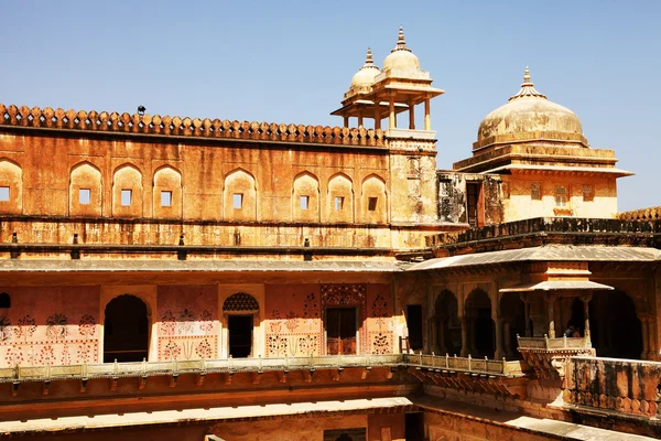 Architektonický detail amber fort v jaipur, rajasthan, Indie — Stock fotografie