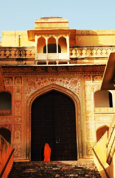 Luz del amanecer sobre Amber Fort en Jaipur, Rajastán, India —  Fotos de Stock