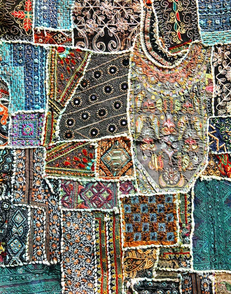 Indian patchwork carpet in Rajasthan, Asia — Stock Photo, Image