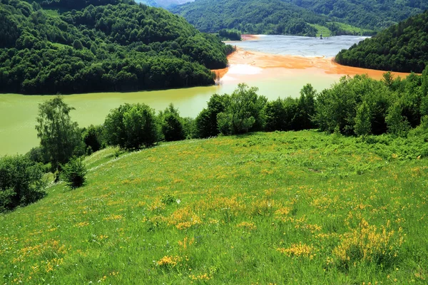 Contaminación de la naturaleza de una mina de cobre —  Fotos de Stock