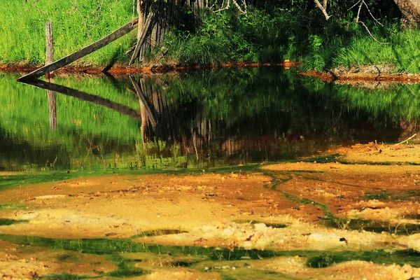 Nature pollution of a copper mine exploitation