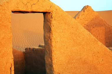 Sahra Çölünde, Afrika'da berber çadır