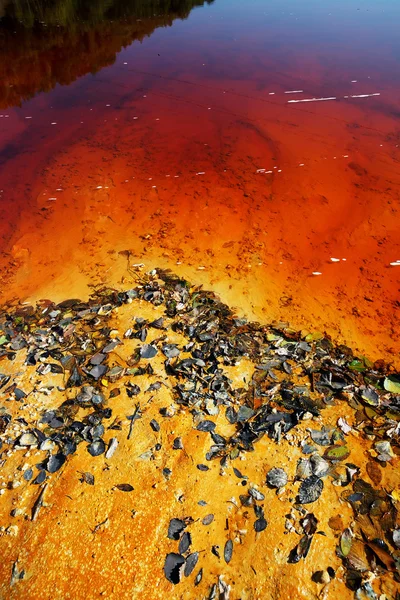 Contaminación del agua de una mina de cobre — Foto de Stock