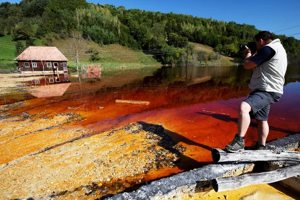 Человек фотографирует природу — стоковое фото