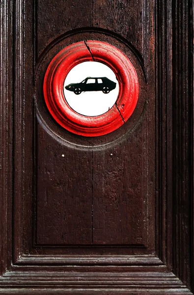 Πόρτα με μια πινακίδα — Φωτογραφία Αρχείου