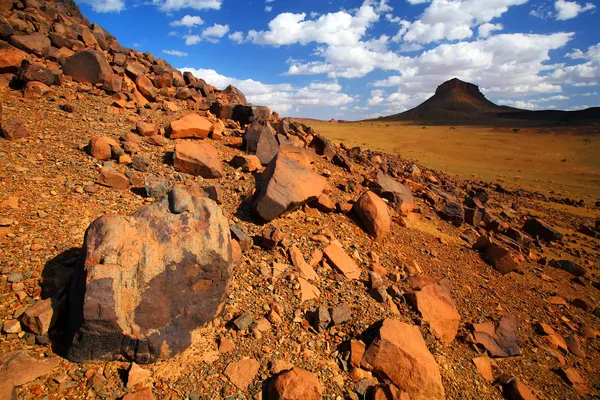 Campeggio nel deserto - Akakus (Acacus) Mountains, Sahara, Libia — Foto Stock