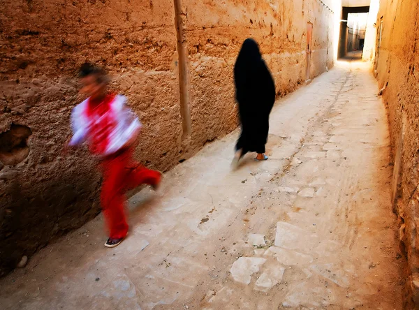 Cena de rua em Meknes, Marrocos, África — Fotografia de Stock