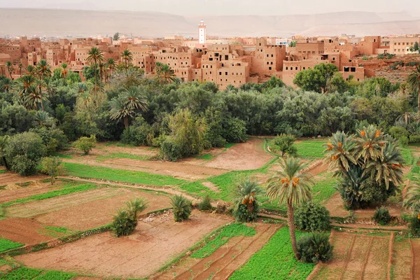 Marockanska kasbah i Atlasbergen, Afrika — Stockfoto