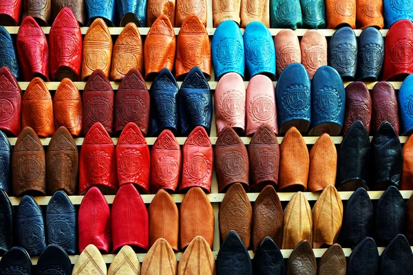 Leather moroccan slippers — Stock Photo, Image