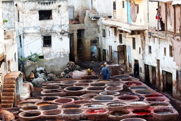 Taneries of Fes, Marrocos, África — Fotografia de Stock