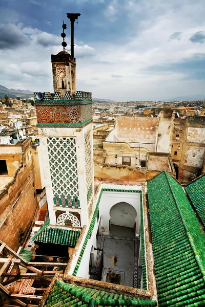 Architektura starého medina fes el bali, Maroko, Afrika — Stock fotografie