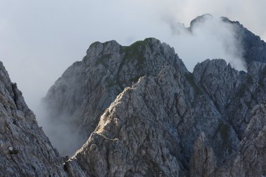 Climbing on Koenigsjodler Ridge, Austrian Alps, Europe