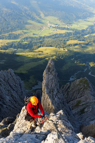 Alpinist on Koenigsjodler route, Austria — Stock Photo, Image