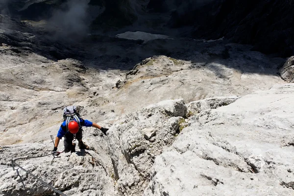 Klettern in den österreichischen Alpen, Königsjodler Grat, Europa — Stockfoto