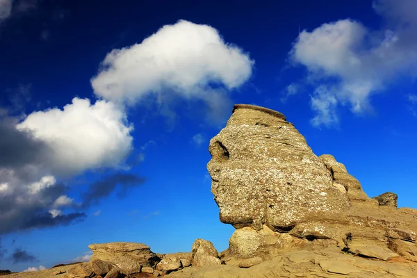 Romanian Sphinx, geological phenomenon formed through erosion — Stock Photo, Image