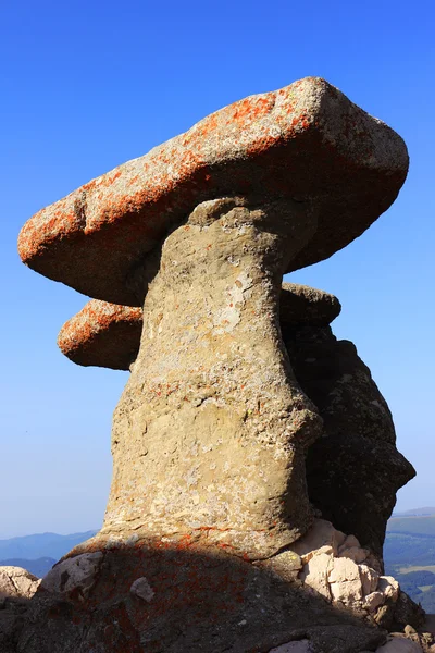 Babele - geomorphologic kayalık yapılar landmark bucegi Dağları, Romanya, Avrupa
