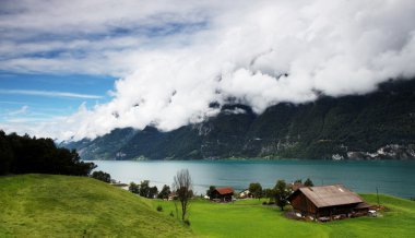 wallensee, İsviçre, Avrupa üzerinden fırtınalı bulutlar