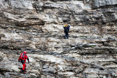 alpinists Eiger zirve tırmanışı