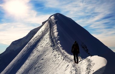 alpinist monch tepe, nın oberland, İsviçre