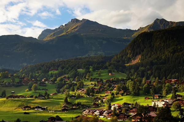 Grindelwald dorf im berner oberland, schweiz — Stockfoto