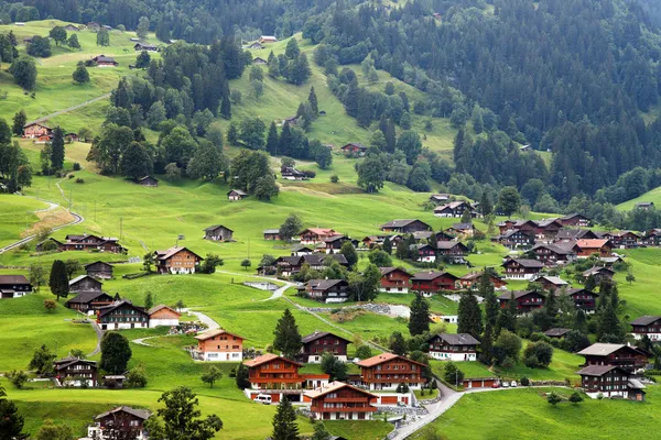 Grindelwald dorp in het berner oberland, Zwitserland — Stockfoto