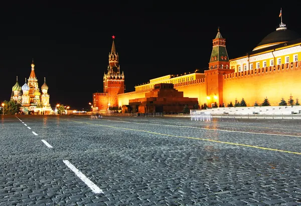 Vista nocturna de la Plaza Roja, Moscú — Foto de Stock