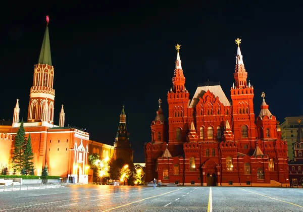 Vista noturna da Praça Vermelha, Moscou — Fotografia de Stock