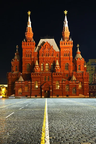 Nacht uitzicht op het Rode plein, Moskou — Stockfoto