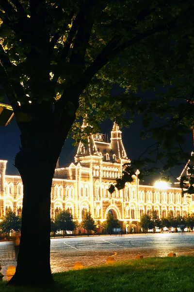 莫斯科红场的夜景 — 图库照片