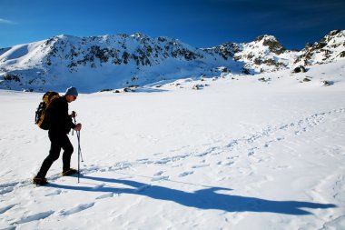 alpinist bir buzul geçme