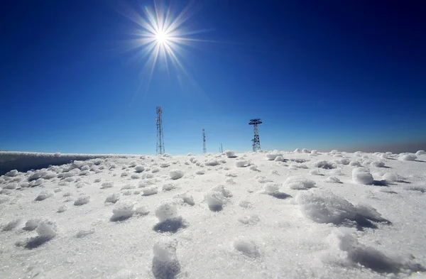 在喀尔巴阡山脉的抽象冬季风景 — 图库照片