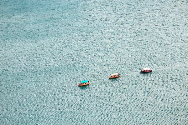 Barcos em Bled Lake — Fotografia de Stock