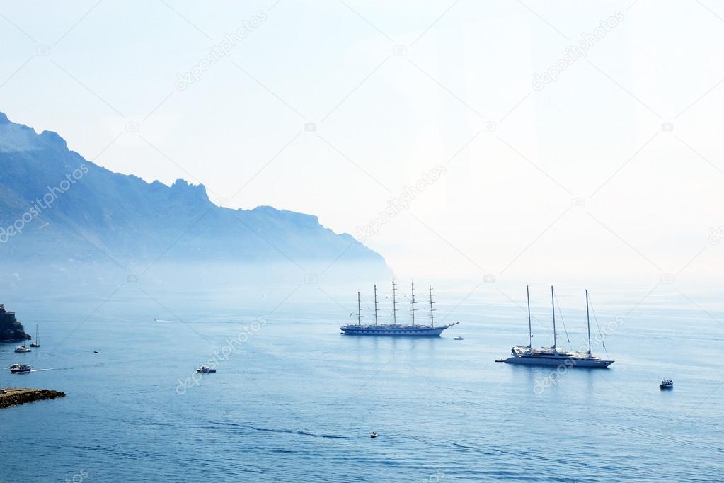 Sailing ships on the Mediteranean Sea,