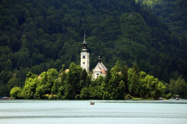 Teknede lake bled, Slovenya, Avrupa