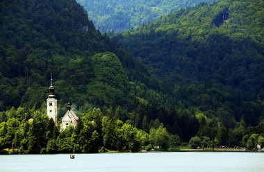 Teknede lake bled, Slovenya, Avrupa