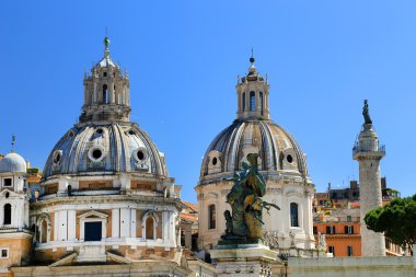 Trajan sütunu ve santa maria di loreto Kilisesi, Roma, İtalya, Avrupa