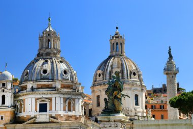 Trajan's Column and Santa Maria di Loreto church, Rome, Italy, Europe clipart