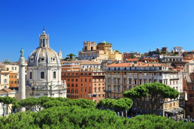 Trajan sütunu ve santa maria di loreto Kilisesi, Roma, İtalya, Avrupa